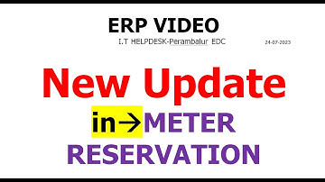 UPDATE in METER RESERVATION CREATION