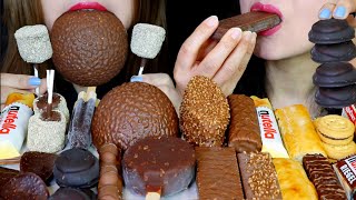 Asmr chocolate marshmallow pops, giant ferrero rocher, nutella, kinder
chocolate, covered ice cream bars, hanuta 먹방 purchase these
delicious treats...