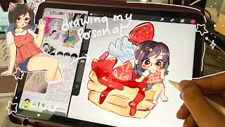 drawing my persona in a CUTE chibi form!!! full process [ procreate ]