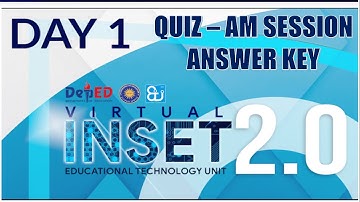 VIRTUAL INSET 2.0 DAY 1 | Morning Session EXIT QUIZ Answer Key - RETOOLING OF TEACHERS