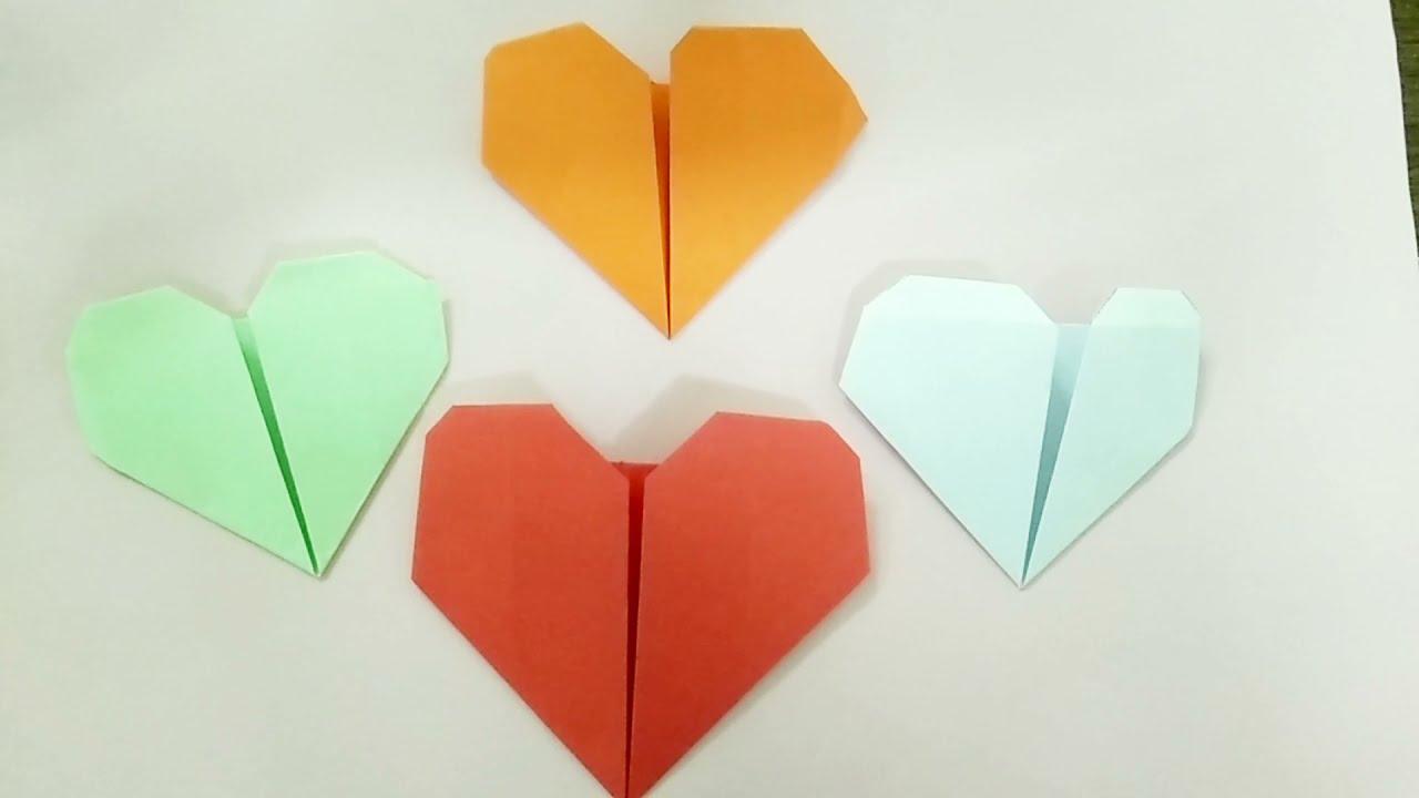 Origami Heart Folding Instructionseasiest Origami Heart Ever Diy Craft Youtube