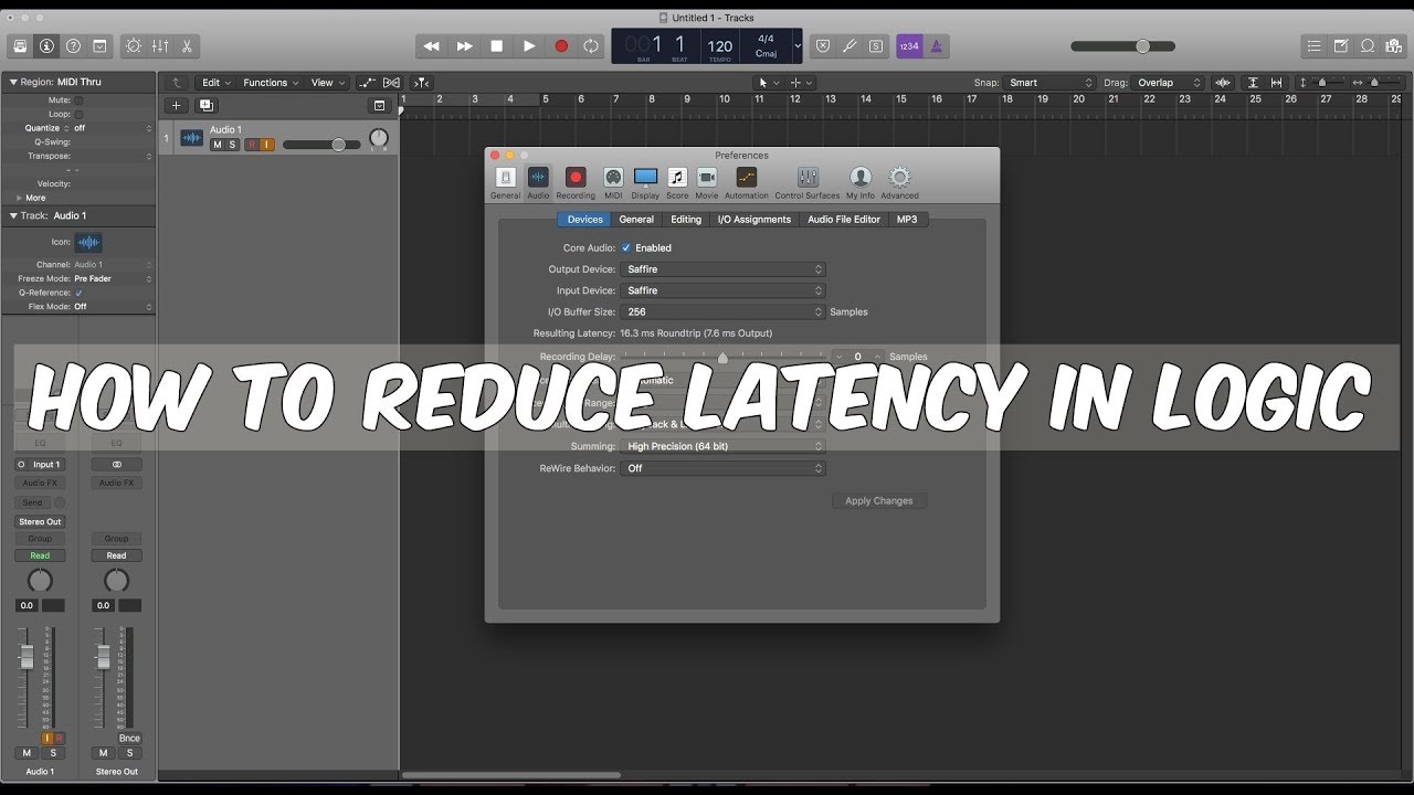 Logic Pro X How To Reduce Latency Youtube