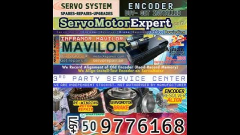 Mavilor ServoMotor Repairs, Encoder Align, Install Servo Motor Bearing Brake per factory settings,