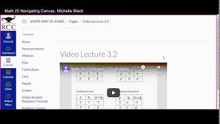 Navigating Canvas for Math 25