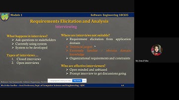 Lecture Video 1.3.4 - Requirements discovery, Interviews