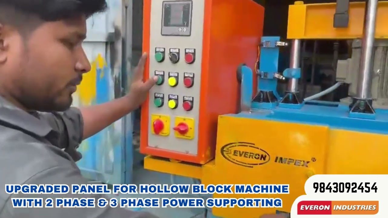 Hollow Block Machine Now Runs on Two-Phase and Three-Phase Power | Watch Live Demo | +91 98430 92454