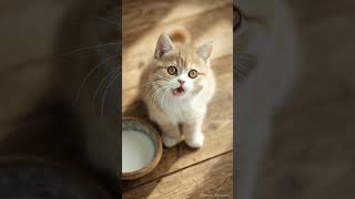 More Milk, Please? Ginger Kitten Meow