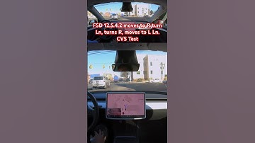 FSD 12.5.4.2 moves to R turn Ln, turns R, moves to L Ln. CVS Test #teslafsd #fsdbeta #fsd