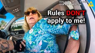 Karen Pulls The Sovereign Citizen Card  Then Shoves A Cop
