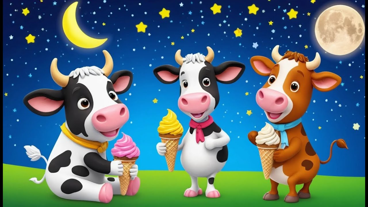 The Cow and the Moon’s Ice Cream Party 🌙🍦🐮 | Fun and Sweet Nursery Rhyme for Kids