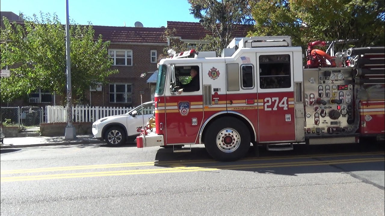 FDNY Engine 274 taking up from a odor of gas on the 21st floor - YouTube