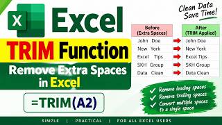 Excel TRIM Function: Remove Extra Spaces in Microsoft Excel | Excel Formula