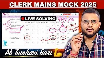 🔥How I Scored “99.95%ile” in Clerk Mains 🔴Live Mock Solving by Chirag Sir| IBPS Clerk Mains 2025