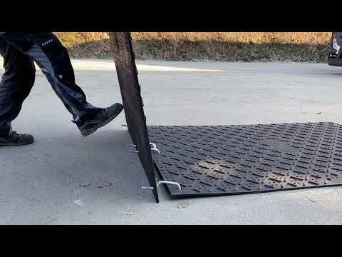 Verbinden von Fahrplatten als Fahrspur und Baustrasse