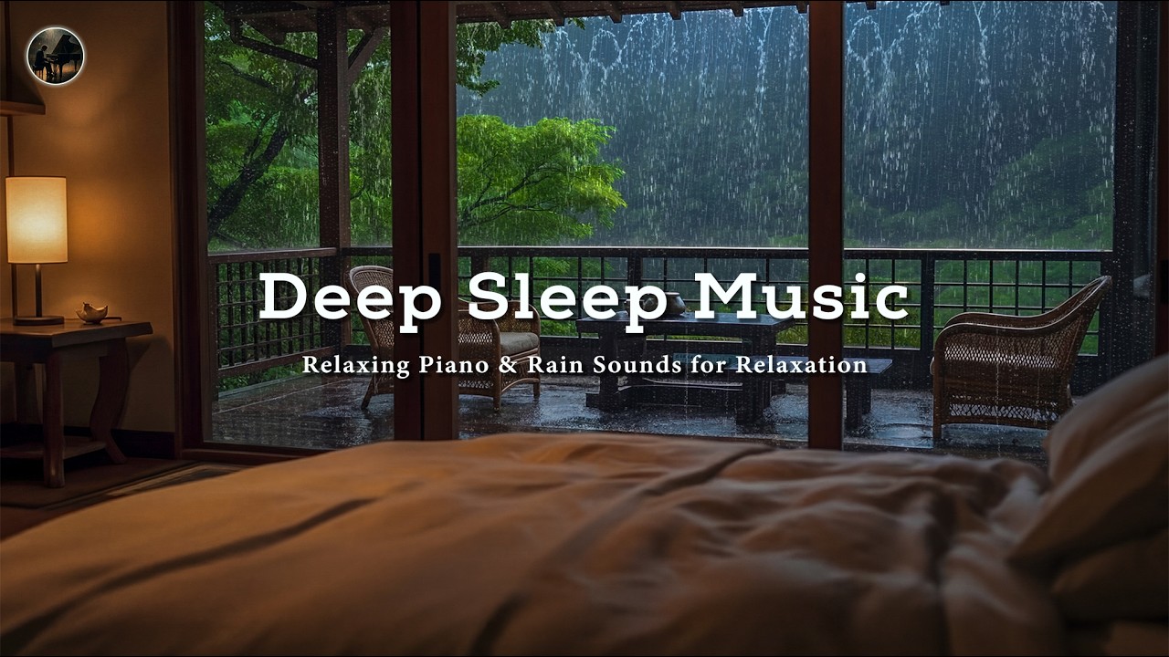 Fall Asleep Fast with Rain Sounds within Soft Piano Music for Deep Sleep and Anxiety, Stress Relief