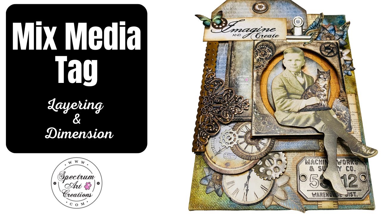 Mix Media Altered Tag 🎨 feat. 3 Quarter Designs #SpectrumArtCreations ...