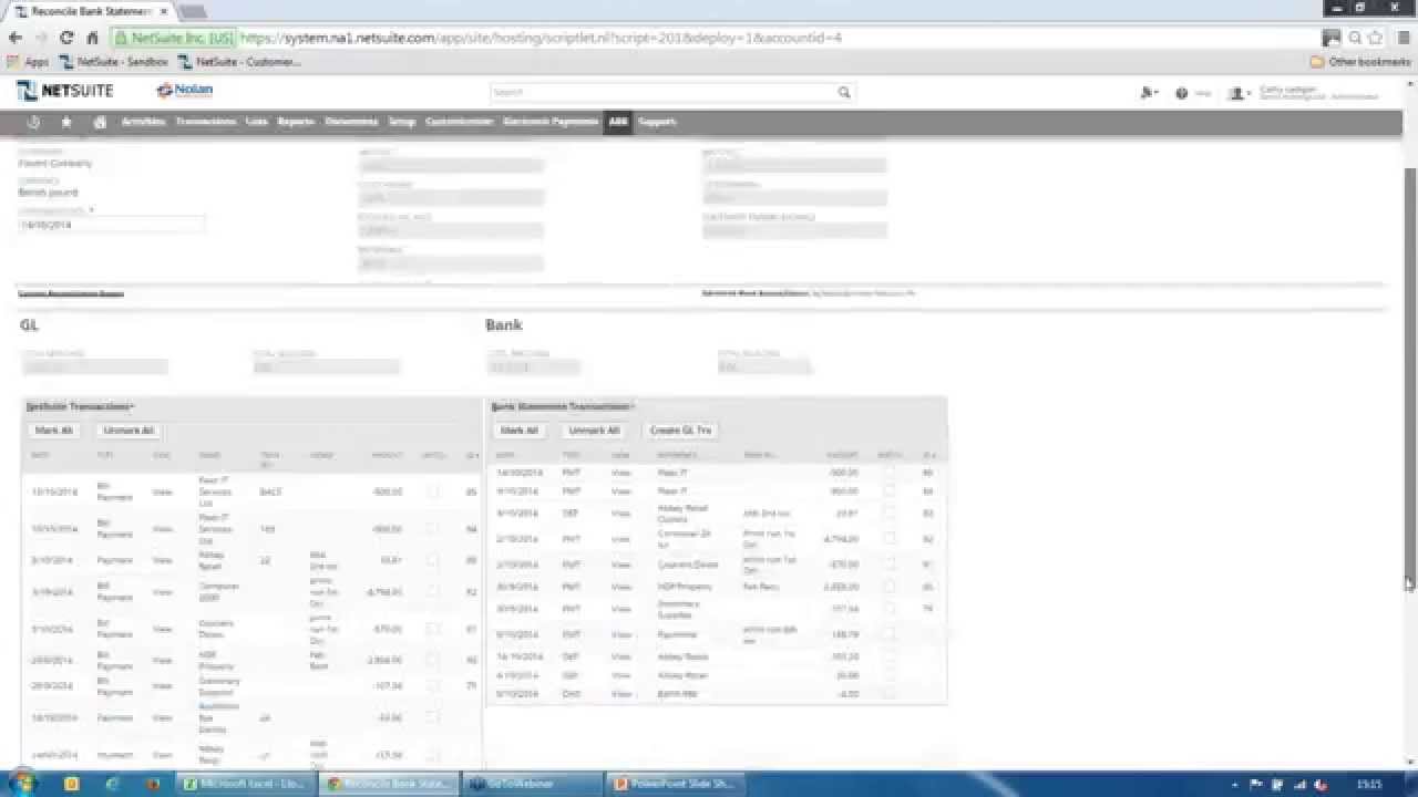 NetSuite SuiteApp Advanced Bank Reconciliation Recorded inar YouTube