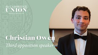 Christian Owen | This House Would Pressurise Israel to Exchange Peace for Land | Cambridge Union