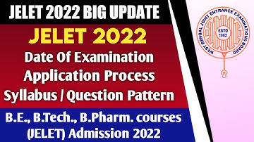 JELET 2022 BIG UPDATE 🔥😱 | New syllabus & Question Pattern | Exam Date & Application Process
