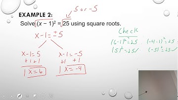 Algebra 1 - 9.3 Solving Quadratics Using Square Roots