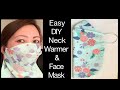 (#140) How To Make Neck Warmer Fabric Face Mask With Filter Pocket -The Twins Day Hand Sew Tutorial