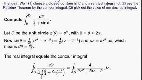 Using the Residue Theorem to Evaluate Real Integrals (1/2)