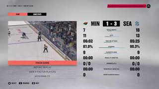 Minnesota Wild vs Seattle Kraken NHL 23 GM Connected Hockey League GCHL