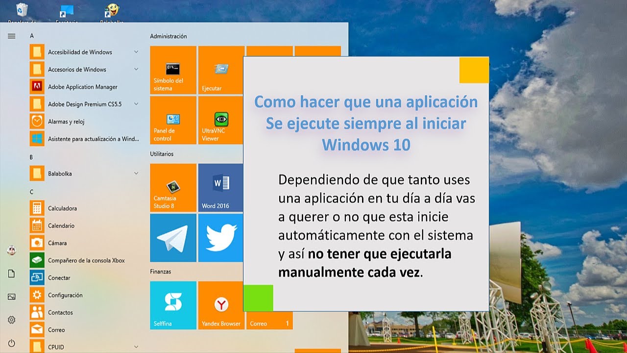 💢¿Cómo hacer que una aplicación se ejecute al iniciar Windows 10? 2020 YouTube 💢¿Cómo hacer que una aplicación se ejecute al iniciar Windows 10? 2020 YouTube