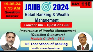 JAIIB-Retail Banking Module  D  Chap 23.1  (Q&A) Concepts and Question with Vinayak Sir 19.05 .24