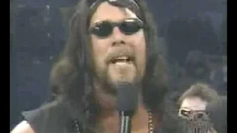 Fan hits Scott Hall in the head with a soda