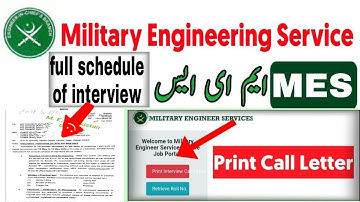 Official notification of the MES for interviews, documents and dates