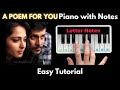 Thandavam love theme a poem for you piano tutorial with notes  gv prakash   perfect piano  2021