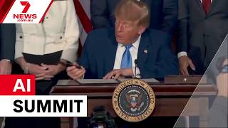 Full Trump hosts tech giants for AI summit | 7NEWS News