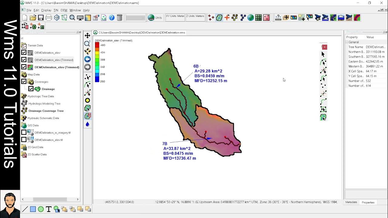 17WMS 11.0 DEM Delineation (Hydrologic Modeling Data
