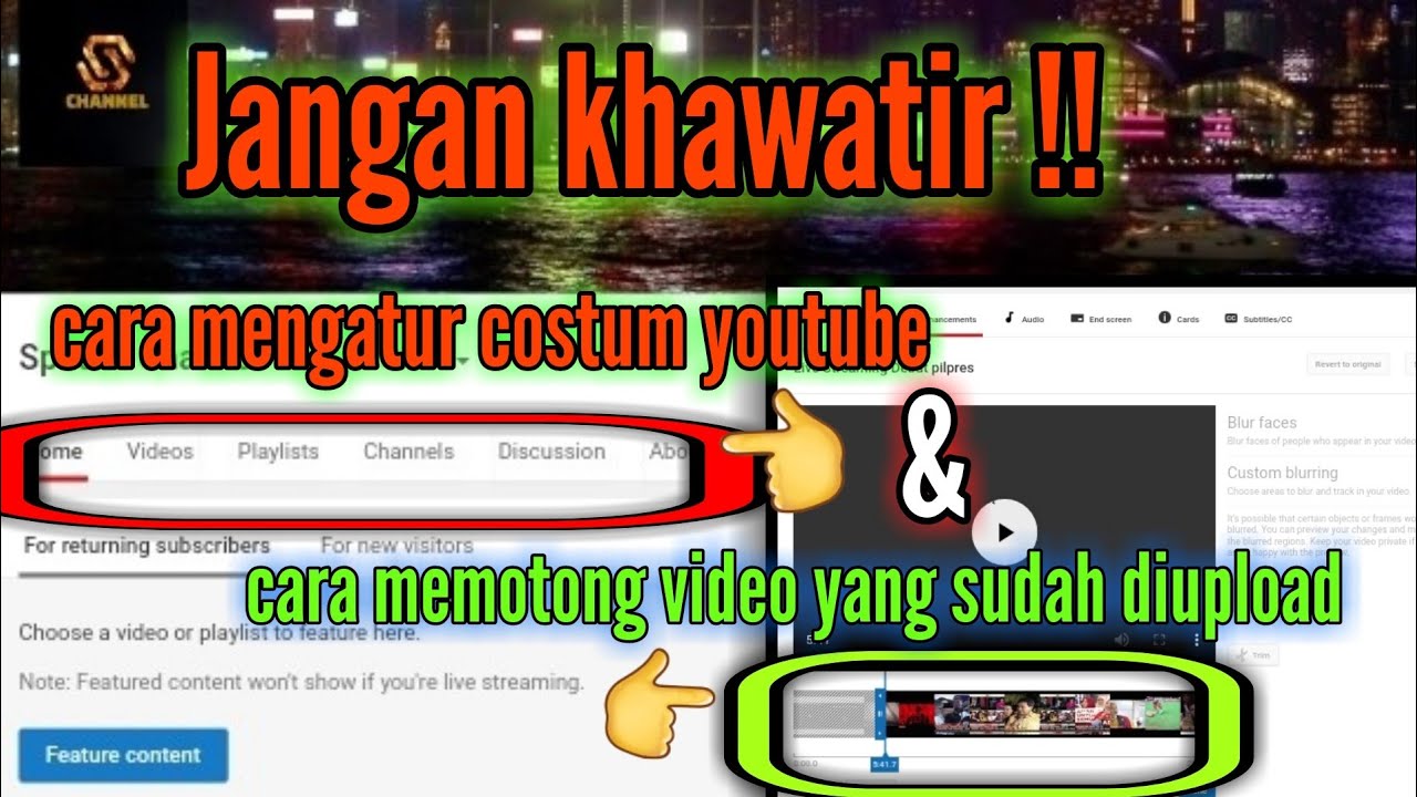 Cara memotong video yang sudah diupload di channel youtube  