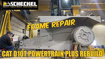 Cat D10T frame repair as part of our Powertrain Plus Rebuild. #heavyequipment #dozer #d10t