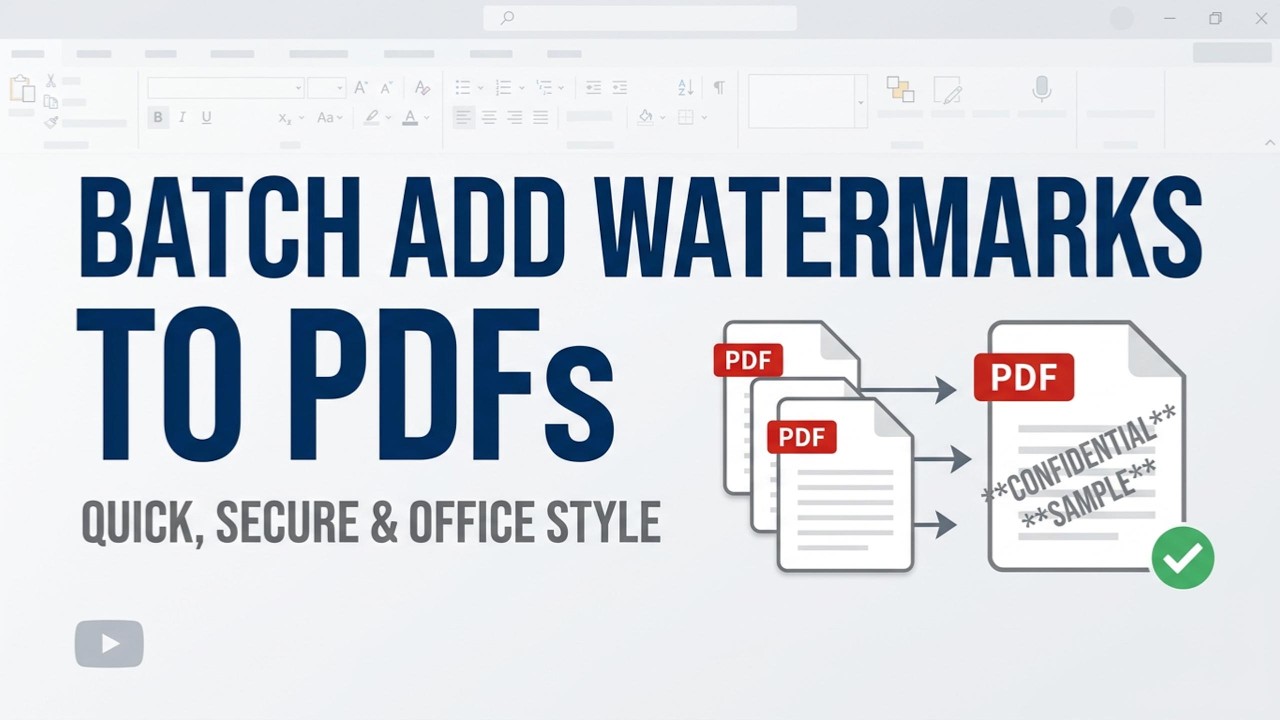How can I add text watermarks to each page of a PDF in batches? - YouTube