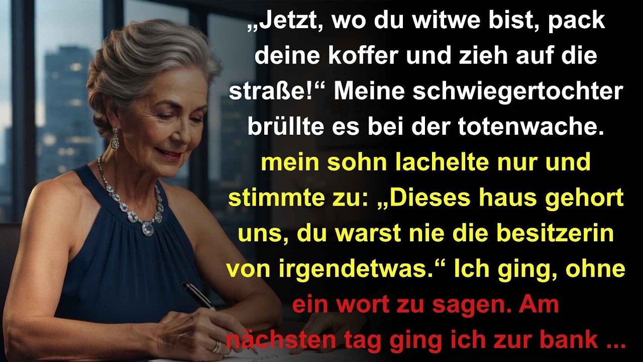„Spakuj walizki i wynoś się na ulicę. Teraz jesteś wdową.” – te słowa usłyszałam od synowej na stypie po pogrzebie mojego męża. Mój syn Michael stał obok i kiwał głową. „Ten dom należy do nas....