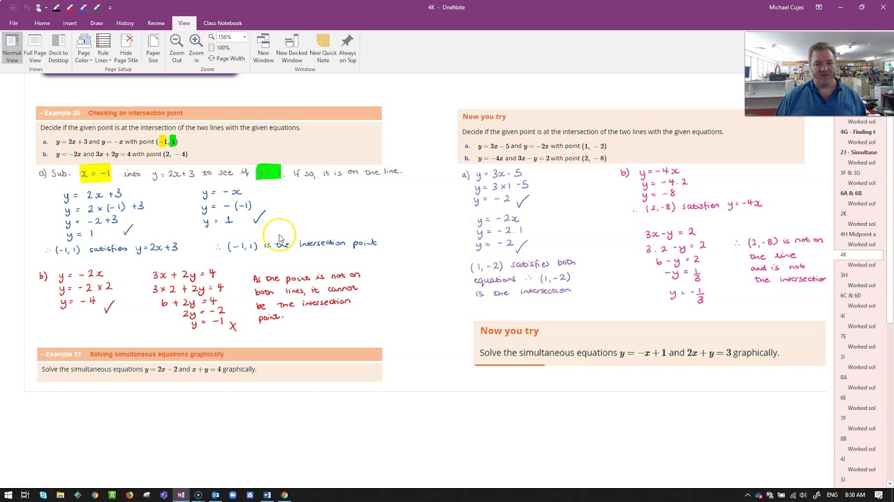 9 MAths Graphically solving linear equations Ex 4K - YouTube