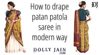 How to drape a Patan Patola Saree in modern way | Dolly Jain Saree Draping Styles screenshot 4