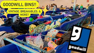 Let’s GO To Goodwill Bins! The Bins Are FULL Of Breakables & Vintage! Thrift With Me! ++ HAUL!