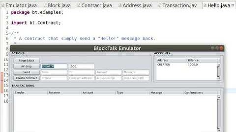 Hello World smart contract: BlockTalk technology preview