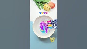 ⁠DIY Creative Art 💙💛💜💖 @ArasEasyArt #diy #colors #viral #ytshorts
