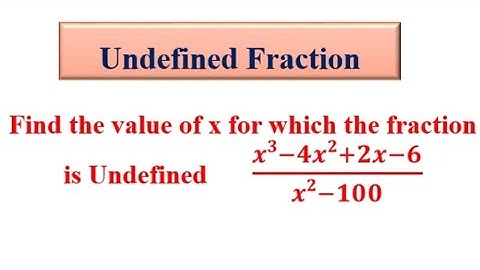 Undefined Fraction