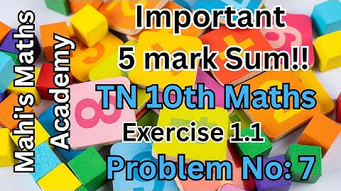 TN-10th Std-MATHS | Relations & functions -Ex-1.1-Q.No-7 | Mahi