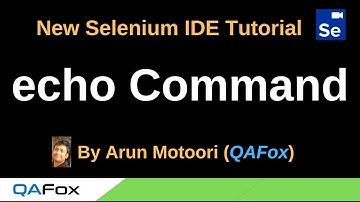 New Selenium IDE - Part 64 - echo Command