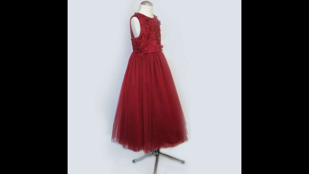 Lace flower girl dress burgundy.