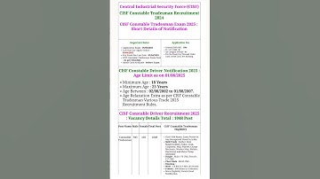 CISF Tradesman Recruitment 2025 | CISF Tradesman New Vacancy 2025