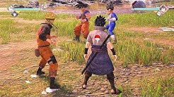 JUMP FORCE - Naruto & Sasuke vs Goku & Vegeta (Naruto vs Dragon Ball Z)