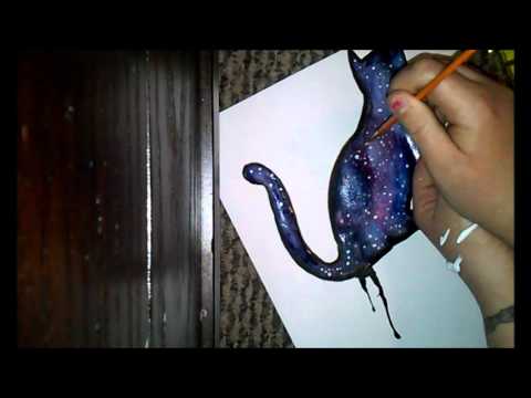 Speed Painting: Galaxy Cat - YouTube